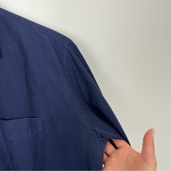 SCHNAYDERMAN'S OXFORD 100% Cotton Dark Blue Collared Shirt 39-40 15.5 Large - Picture 10 of 12